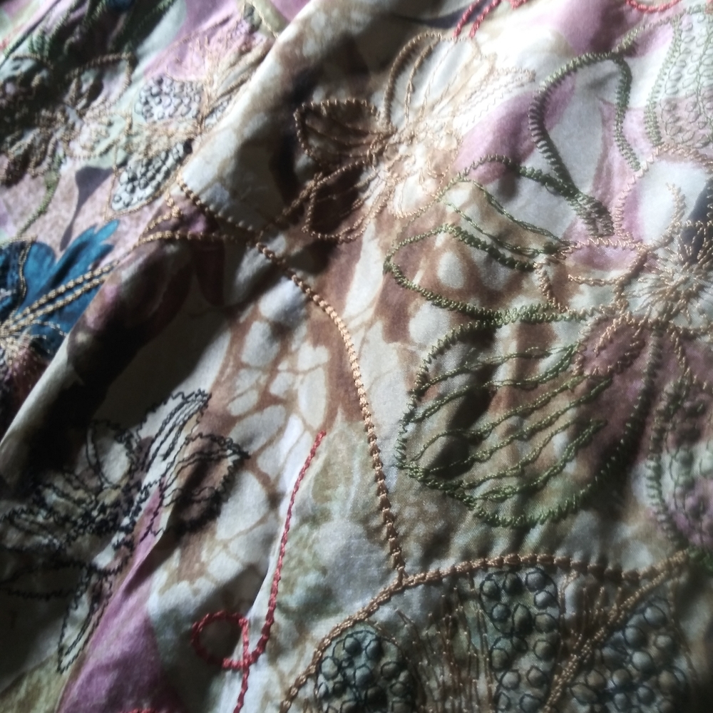 Chico's embroidered floral Shia silk skirt - Picture 5 of 6